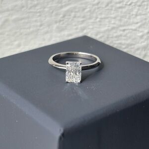 1ct Radiant Cut Moissanite Ring